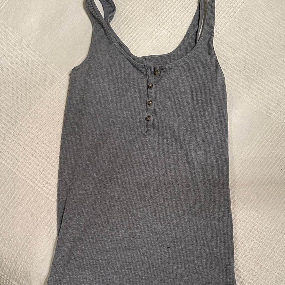 Old Navy Gray Tank Top with Button Detail